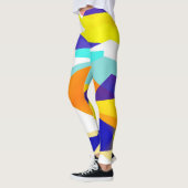 Gerichte Abstracte gele blauwe rode kunst Leggings (Links)