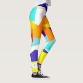 Gerichte Abstracte gele blauwe rode kunst Leggings (Rechts)