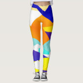 Gerichte Abstracte gele blauwe rode kunst Leggings (Voorkant)