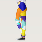 Gerichte Abstracte gele blauwe rode kunst Leggings (Links)