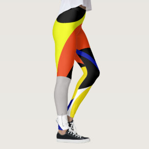 Gerichte Abstracte Leggings voor Geel Blauw Rood