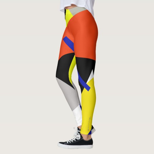 Gerichte Abstracte Leggings voor Geel Blauw Rood (Links)