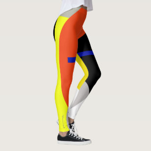 Gerichte Abstracte Leggings voor Geel Blauw Rood