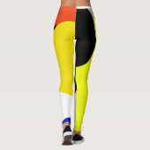 Gerichte Abstracte Leggings voor Geel Blauw Rood (Achterkant)