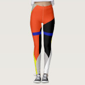 Gerichte Abstracte Leggings voor Geel Blauw Rood (Voorkant)