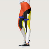 Gerichte Abstracte Leggings voor Geel Blauw Rood (Links)