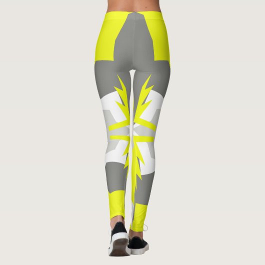 Gerichte Abstracte Leggings voor pasta Geel Geel K (Achterkant)
