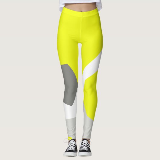 Gerichte Abstracte Leggings voor pasta Geel Geel K (Voorkant)