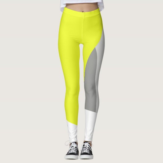 Gerichte Abstracte Leggings voor pasta Geel Geel K (Voorkant)