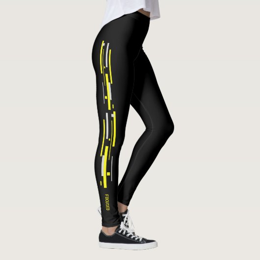 Gerichte geelblokken Abstracte art Leggings (Rechts)