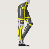 Gerichte geelblokken Abstracte art Leggings (Rechts)