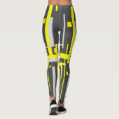 Gerichte geelblokken Abstracte art Leggings (Achterkant)