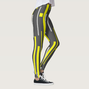 Gerichte geelblokken Abstracte art Leggings