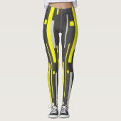 Gerichte geelblokken Abstracte art Leggings (Voorkant)