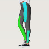 Gerichte groene Turquoise blokkeert Abstracte Legg Leggings (Links)
