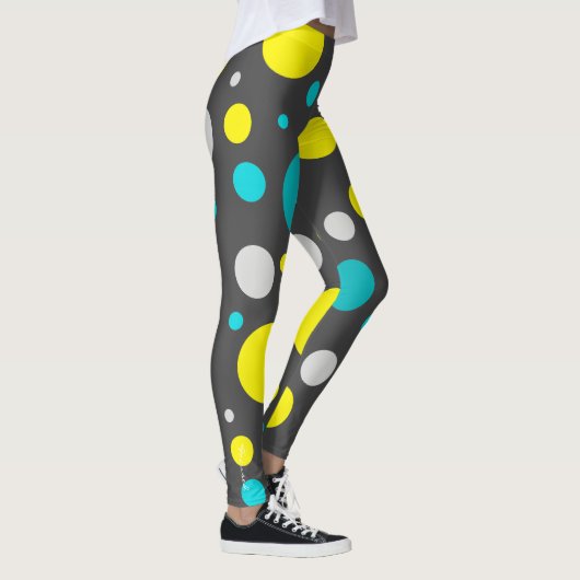 Gerichte groene Turquoise blokkeert Abstracte Legg Leggings (Rechts)