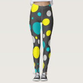 Gerichte groene Turquoise blokkeert Abstracte Legg Leggings (Voorkant)