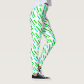 Gerichte groene Turquoise blokkeert Abstracte Legg Leggings (Rechts)