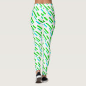 Gerichte groene Turquoise blokkeert Abstracte Legg Leggings (Achterkant)