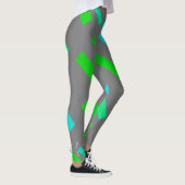 Gerichte groene Turquoise blokkeert Abstracte Legg Leggings (Rechts)