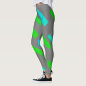 Gerichte groene Turquoise blokkeert Abstracte Legg Leggings (Links)