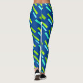 Gerichte groene Turquoise blokkeert Abstracte Legg Leggings (Achterkant)
