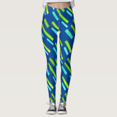 Gerichte groene Turquoise blokkeert Abstracte Legg Leggings (Voorkant)