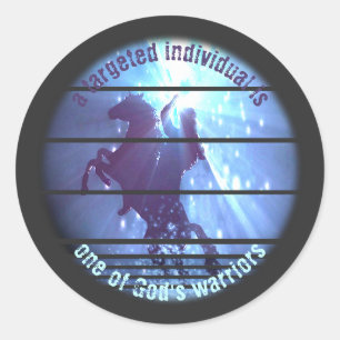 Gerichte individuen Custom Rearing Horse Warrior Ronde Sticker