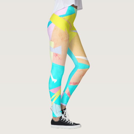 Gerichte kleurrijke blokken Abstracte Leggings (Rechts)
