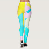 Gerichte kleurrijke blokken Abstracte Leggings (Achterkant)