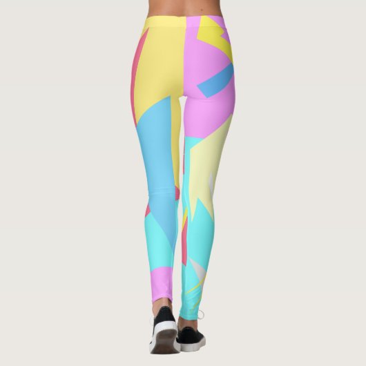 Gerichte kleurrijke blokken Abstracte Leggings (Achterkant)