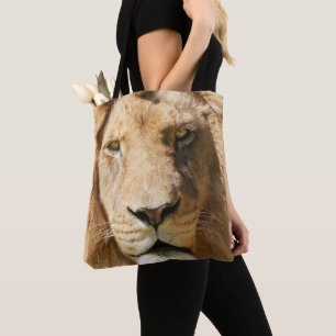 Gerichte mannelijke leeuw tote bag