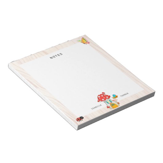 Gerichte paddenstoelen notitieblok (Schuin)