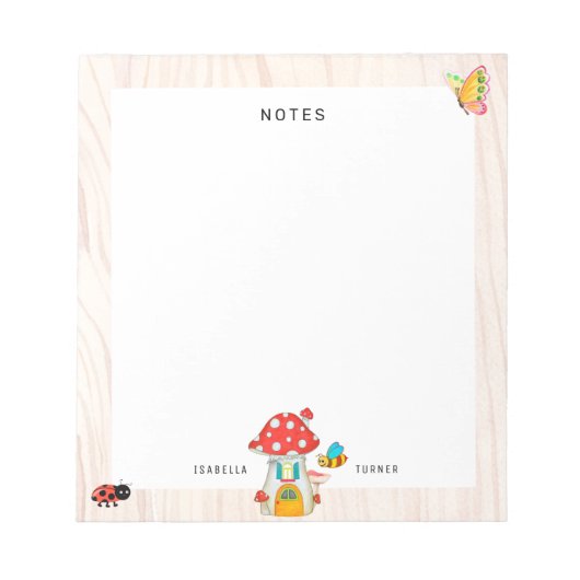 Gerichte paddenstoelen notitieblok (Voorkant)