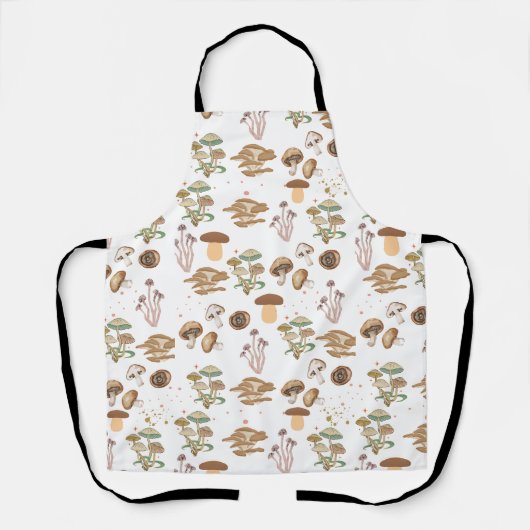 Gerichte paddenstoelen schort (Voorkant)