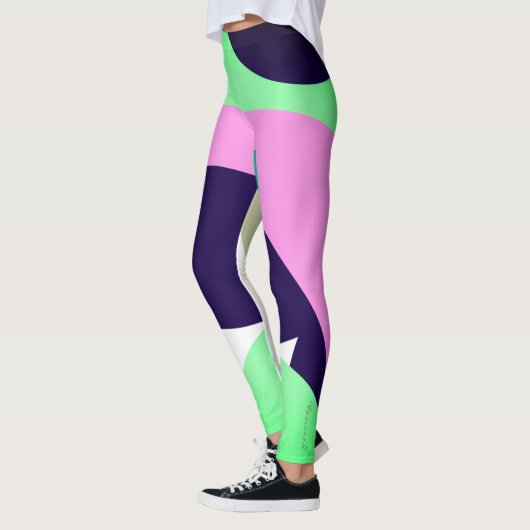 Gerichte pasta Turquoise Abstracte art Leggings (Links)