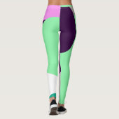 Gerichte pasta Turquoise Abstracte art Leggings (Achterkant)