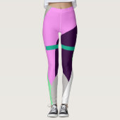 Gerichte pasta Turquoise Abstracte art Leggings (Voorkant)
