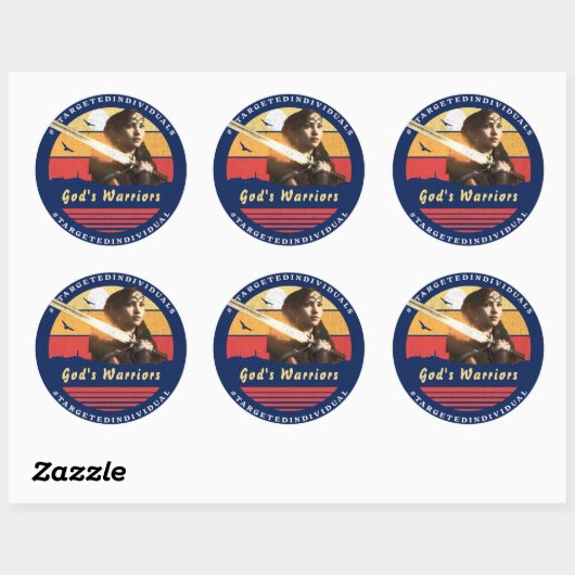 Gerichte Personen Custom Text Lady Warrior Ronde Sticker (Vel)