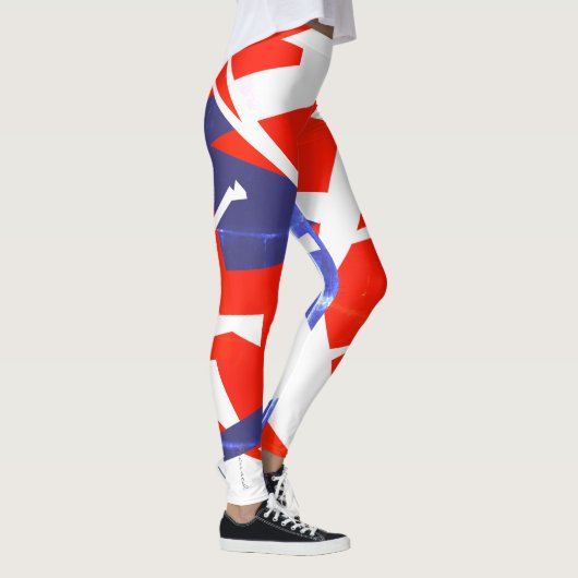 Gerichte Red Blue White Abstracte Art-Leggings Leggings (Rechts)