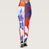 Gerichte Red Blue White Abstracte Art-Leggings Leggings (Achterkant)