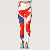 Gerichte Red Blue White Abstracte Art-Leggings Leggings (Voorkant)