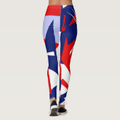 Gerichte Red Blue White Abstracte Art-Leggings Leggings (Achterkant)