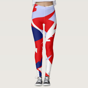Gerichte Red Blue White Abstracte Art-Leggings Leggings