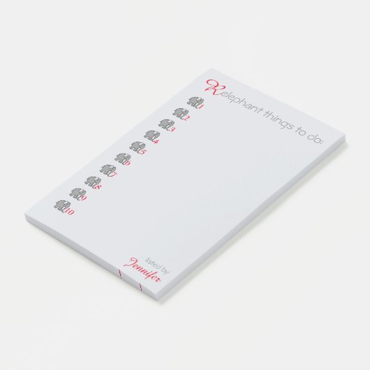 Gerichte "RElephant"-to-Do-List grijze olifant Post-it® Notes (Schuin)