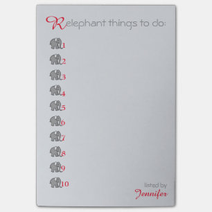 Gerichte "RElephant"-to-Do-List grijze olifant Post-it® Notes