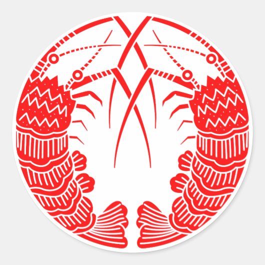 Gerichte stekelige kreeften ronde sticker (Voorkant)
