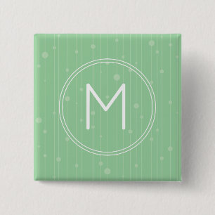 Gerichte strepen en stippen, aangepast monogram vierkante button 5,1 cm