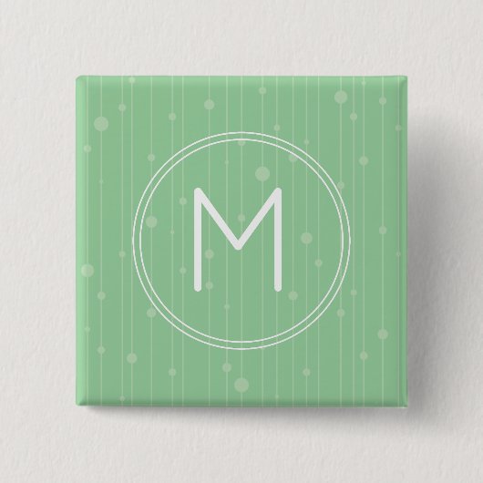 Gerichte strepen en stippen, aangepast monogram vierkante button 5,1 cm (Voorkant)