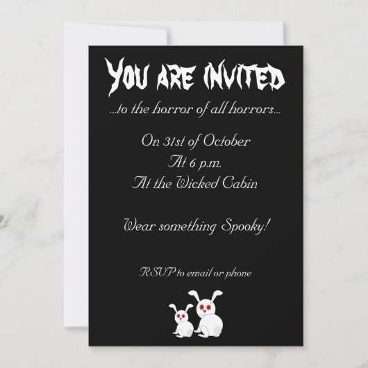 Gerichte witte bunnies met rode ogen Uitnodiging (Voorkant)